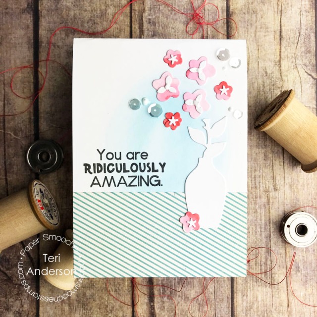 A handmade card featuring stamps and dies from Paper Smooches